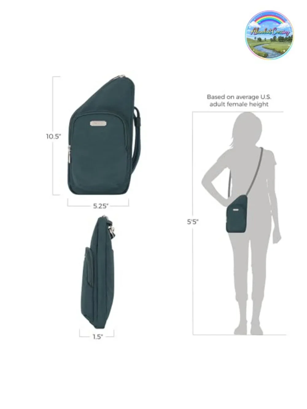 Anti-Theft Compact Crossbody Bag with RFID Blocking - Lightweight Nylon Travel